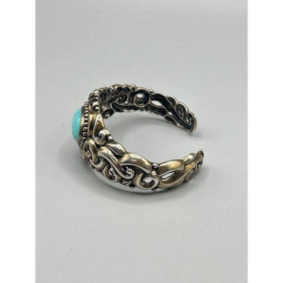 Carolyn Pollack Cuff Bracelet Relios Sterling Silver Bracelet Blue Larimar Stone - Picture 5 of 12